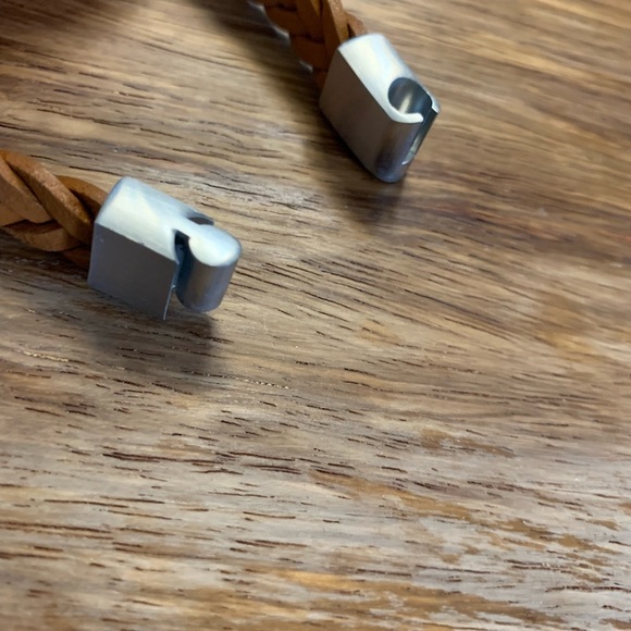 Men’s Woven Leather Bracelet With Magnetic Closure 8” - Picture 2 of 2